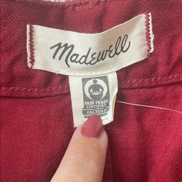 Madewell Women's Baggy Straight Leg Jeans- Crimson Red - Picture 3 of 6
